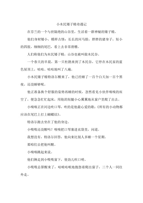 小木民矮子精奇遇记-作文