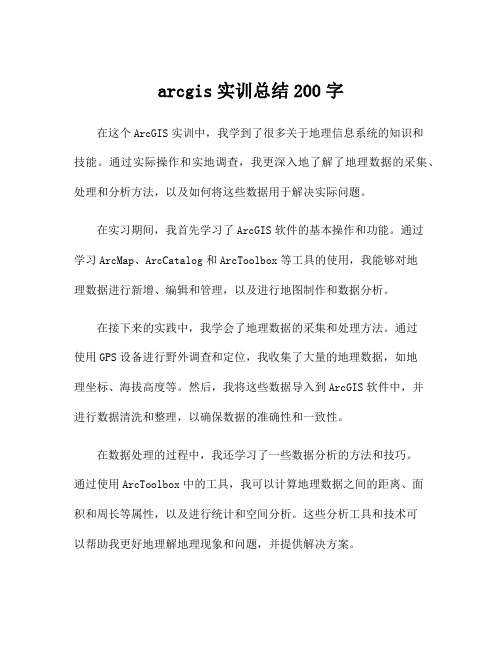 arcgis实训总结200字