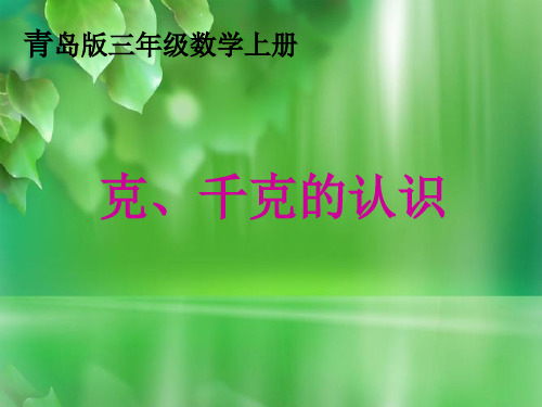 小学数学三年级上册课件_克千克的认识__第一课时