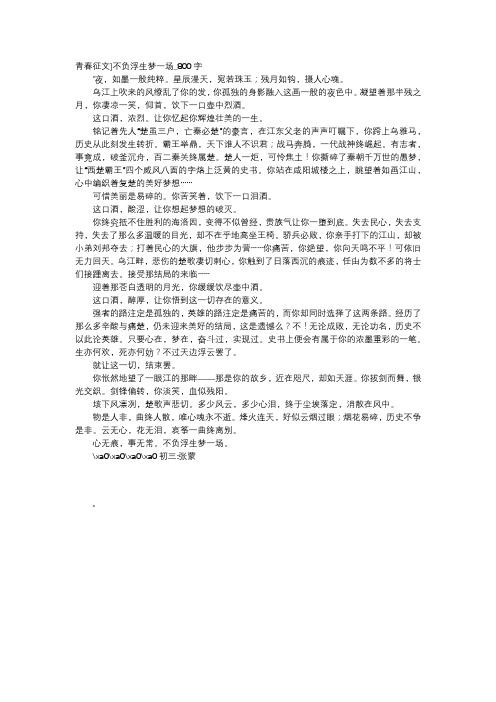 高中作文-青春征文]不负浮生梦一场_800字