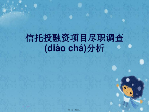信托投融资项目尽职调查分析