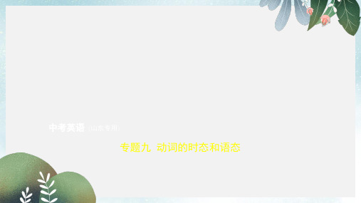 山东中考英语复习专题九动词的时态和语态试卷部分含18年中考真题精解精析课件