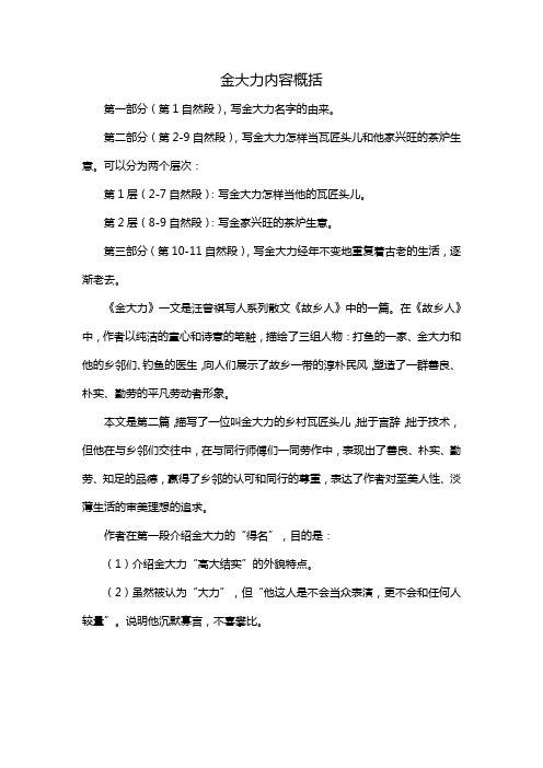 金大力内容概括