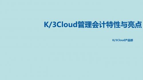 Cloud财务整体解决方案完美版