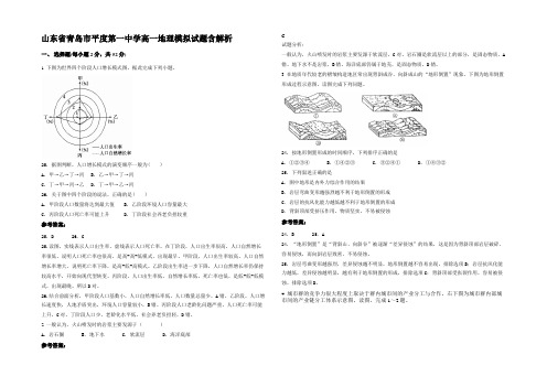 山东省青岛市平度第一中学高一地理模拟试题含解析