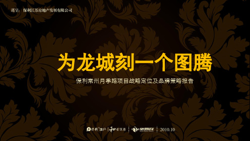 推荐-20XX保利常州月季路项目战略定位及品牌策略报告183p 精品