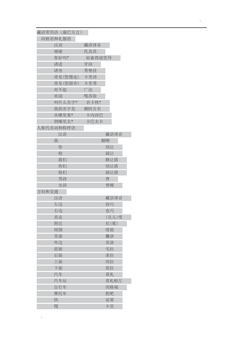 康巴藏语