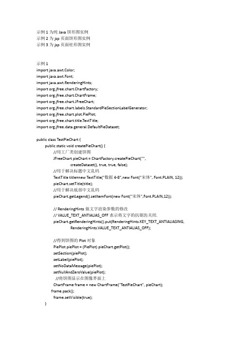 关于JFreeChart的饼形图、柱形图实例及中文乱码解决方案