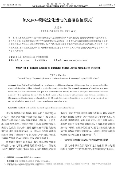 流化床中颗粒流化运动的直接数值模拟