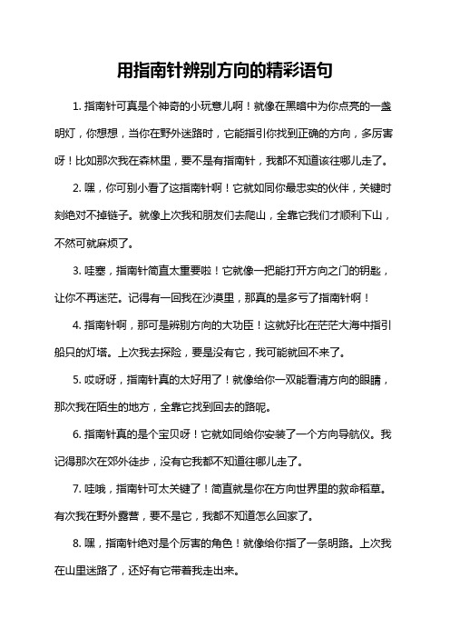 用指南针辨别方向的精彩语句