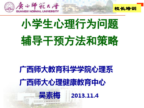 小学生心理行为问题辅导干预方法和策略--小学校长班