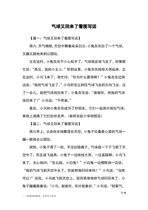 气球又回来了看图写话_二年级作文