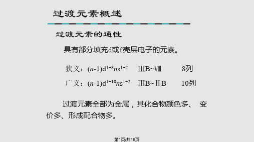 过渡金属有机配合物PPT课件