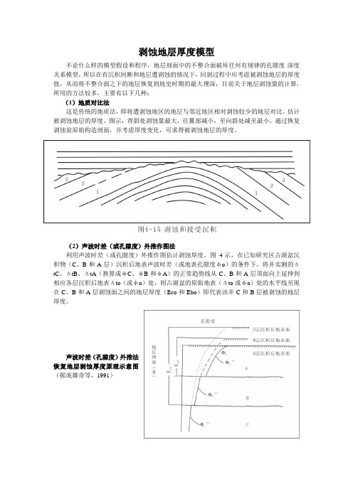 剥蚀地层厚度模型和埋藏剥蚀史模型