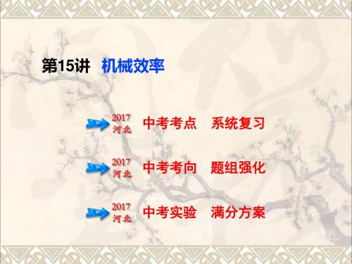 (河北专版)2017年中考物理总复习第15讲机械效率课件