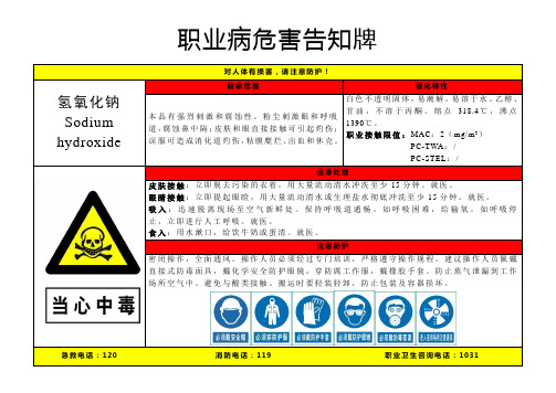 氢氧化钠-职业病危害告知牌