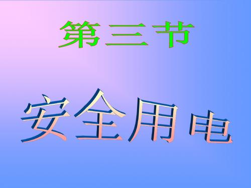 (2019版)八年级物理欧姆定律和安全用电
