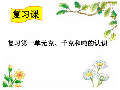 青岛版二年级下册数学《克千克和吨的认识复习》课件