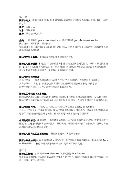 自学笔记-国际法课本前五章
