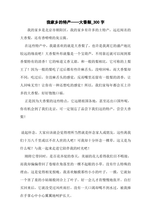 我家乡的特产——大香梨_300字
