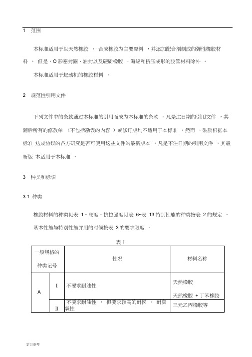橡胶材料一般规范标准[详]