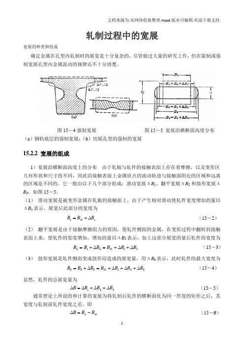 轧制过程中的宽展