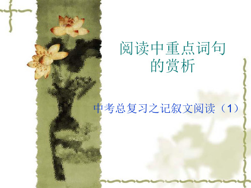 课件中考复习记叙文——重点词句的赏析.ppt