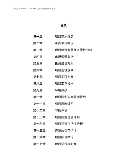 柳州建设项目可行性分析报告