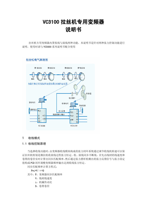 VC3100拉丝机专用变频器 说明书