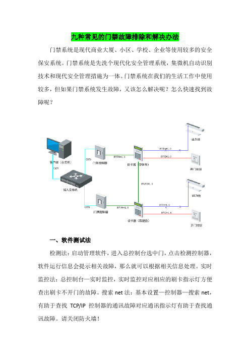 九种常见的门禁故障排除和解决办法