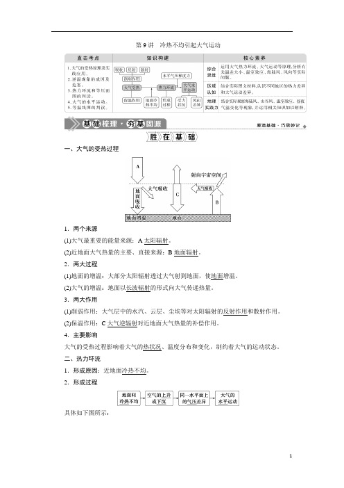 2021版新高考选考地理(人教版)一轮复习：第9讲 冷热不均引起大气运动含答案