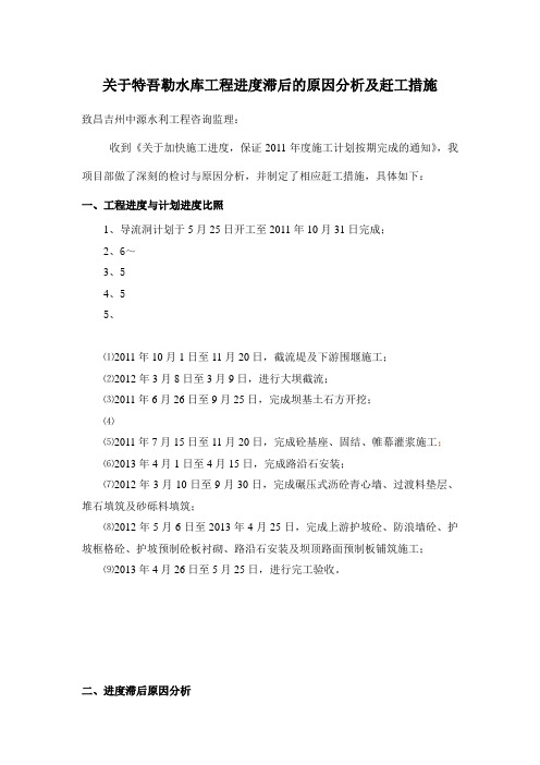 原因分析及赶工措施