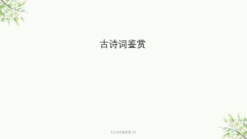 《古诗词鉴赏复习》课件