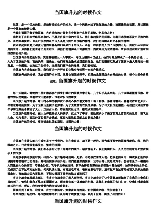 当国旗升起的时候作文(精选5篇)