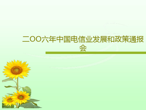 二OO六年中国电信业发展和政策通报会共27页