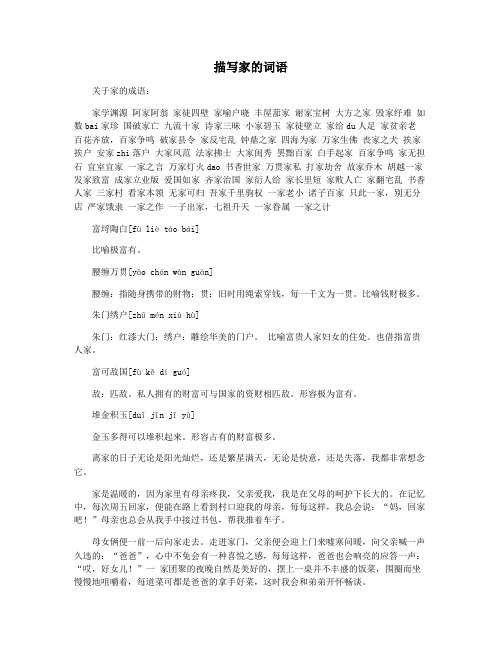 描写家的词语