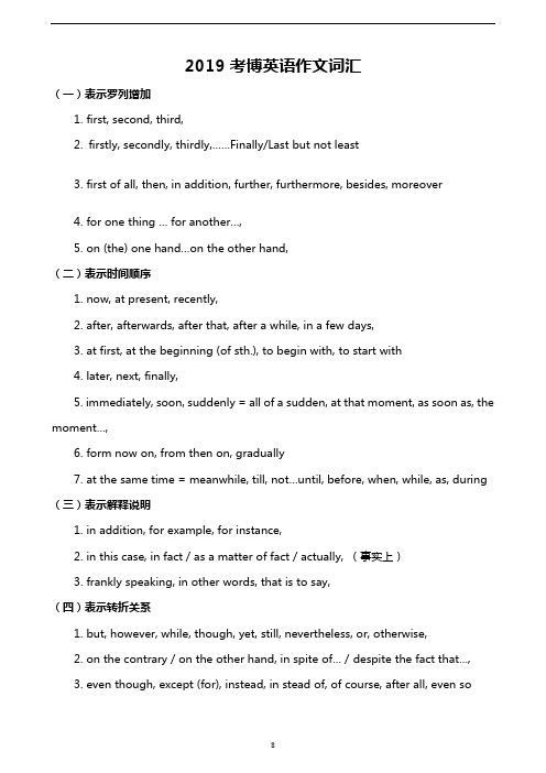 2019年考博作文常用词汇 (2)