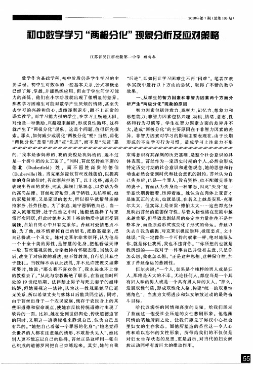 初中数学学习“两极分化”现象分析及应对策略
