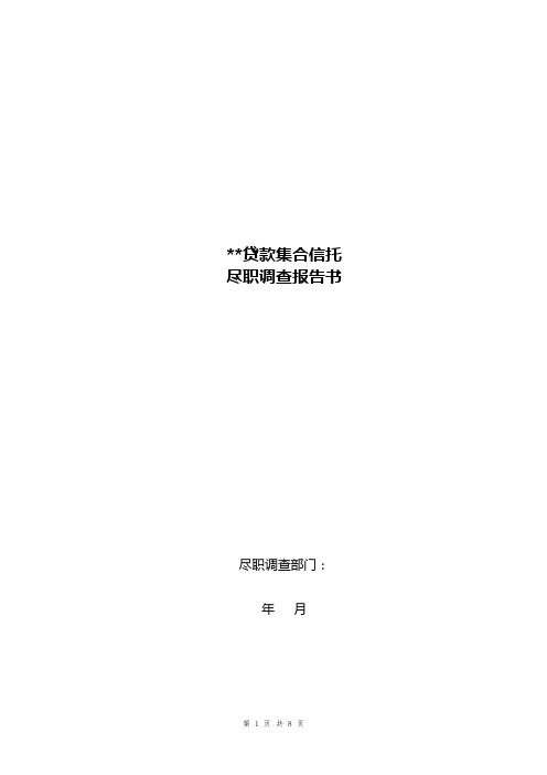 贷款类信托计划可行性研究报告模版