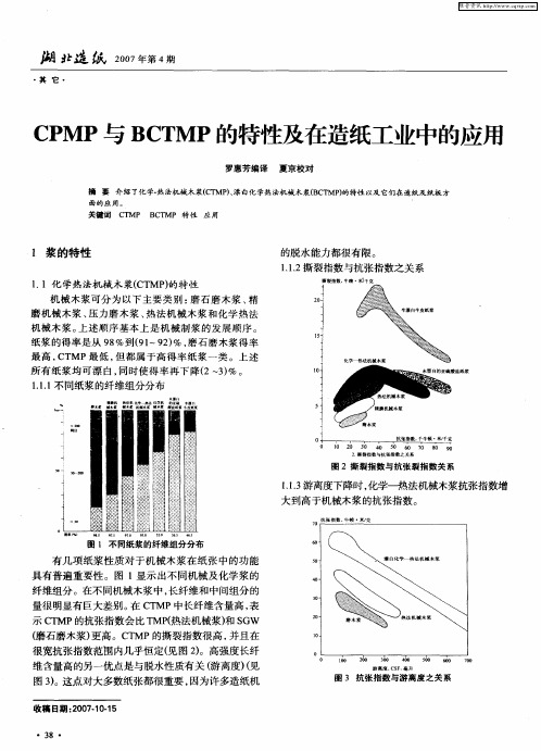 CPMP与BCTMP的特性及在造纸工业中的应用