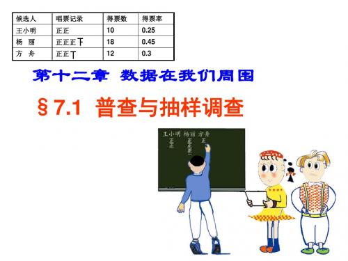新苏科版八年级数学下册第七章《普查与抽样调查1》公开课课件