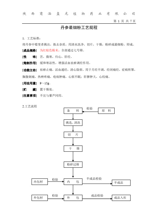 丹参最细粉工艺规程