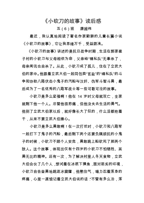 《小砍刀的故事》读后感