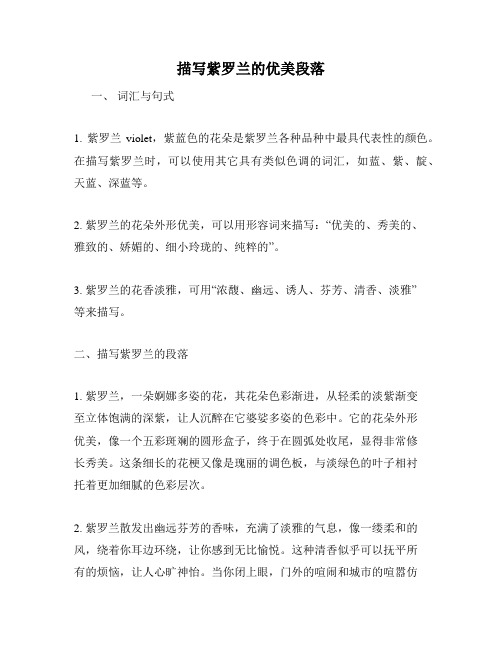 描写紫罗兰的优美段落