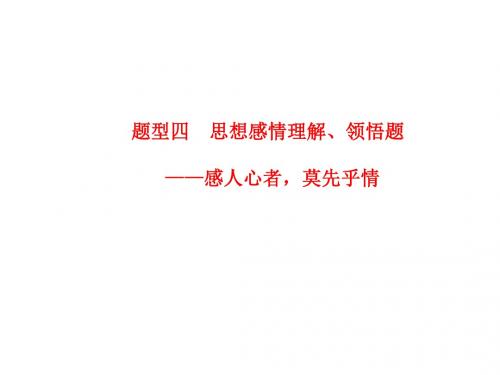湖南省新田县第一中学2016届高三语文一轮复习：题型四 思想感情理解、领悟题