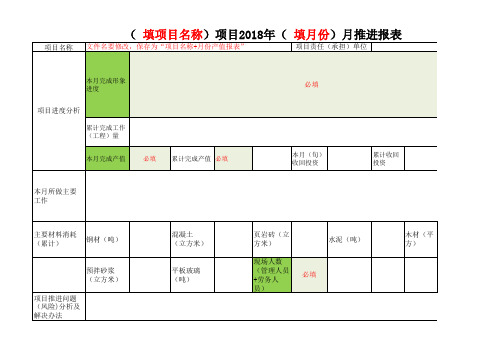 项目部月产值报表