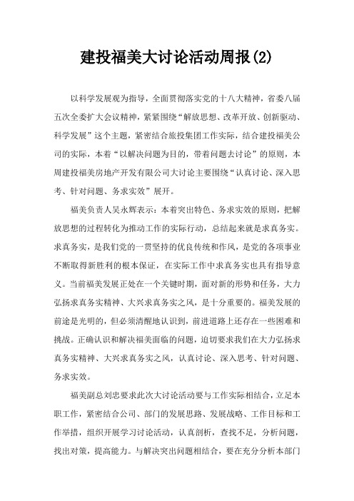 大讨论活动周报 2