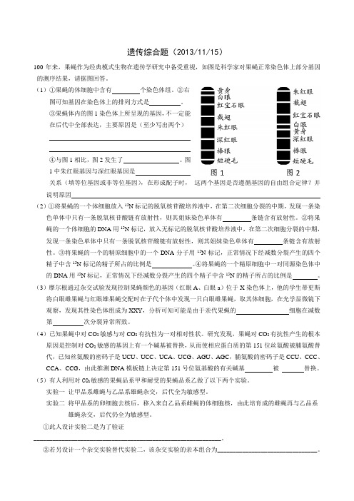 果蝇遗传综合题