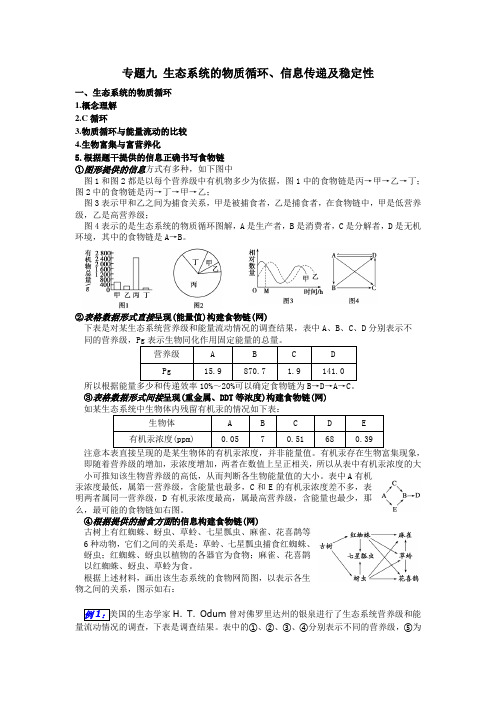 9生态系统的物质循环、信息传递及稳定性