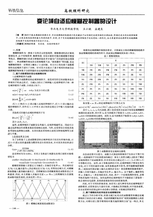 变论域自适应模糊控制器的设计
